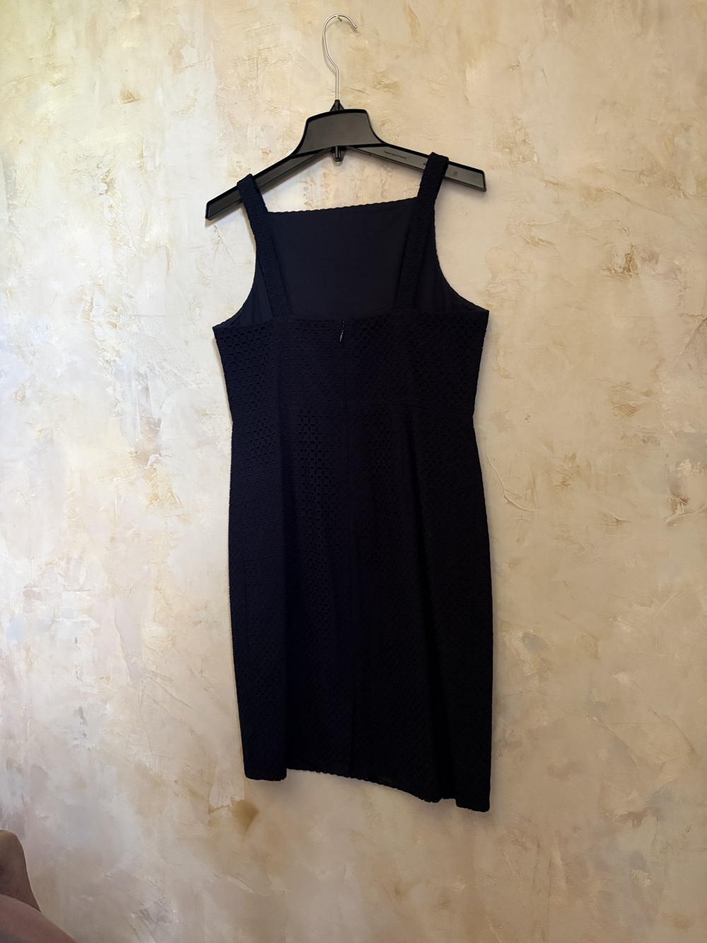 J.Crew navy blue eyelet mini dress , square neck